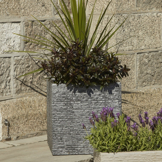 Pewter Square Slate Effect Planter (39cm)