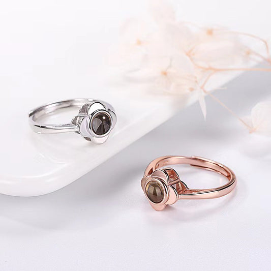 Four Leaf Clover Projection Ring – A symbol of luck and cherished memories-Luxore