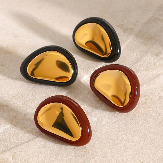 Gold Plated Geometric Design Earrings – A Modern Statement of Style-Luxore