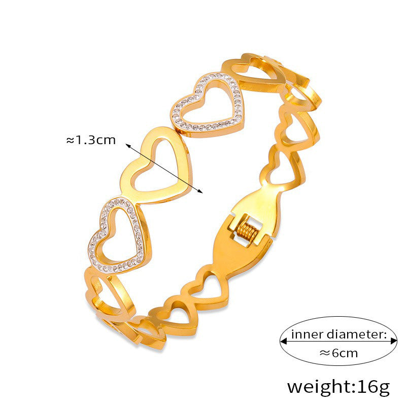 18K gold exquisite dazzling geometric diamond design light luxury style bracelet-Luxore