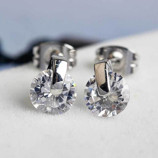 18K gold inlaid gemstone design high-end earrings-Luxore