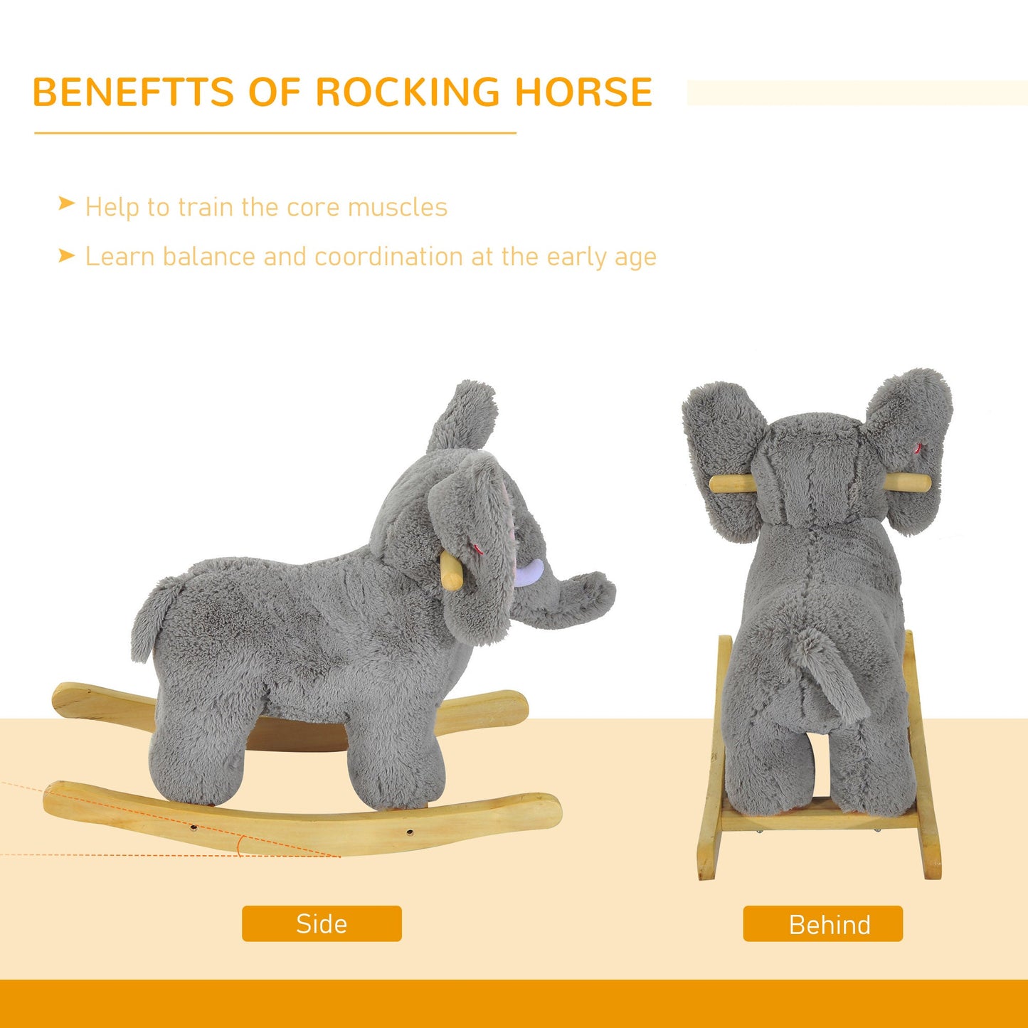Kids Plush Ride On?Elephant-Grey-4