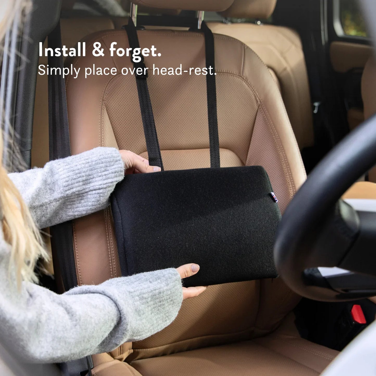 Duo Memory Foam Car Back Support Cushion – Adjustable Lumbar Support for Driving (UK Made)