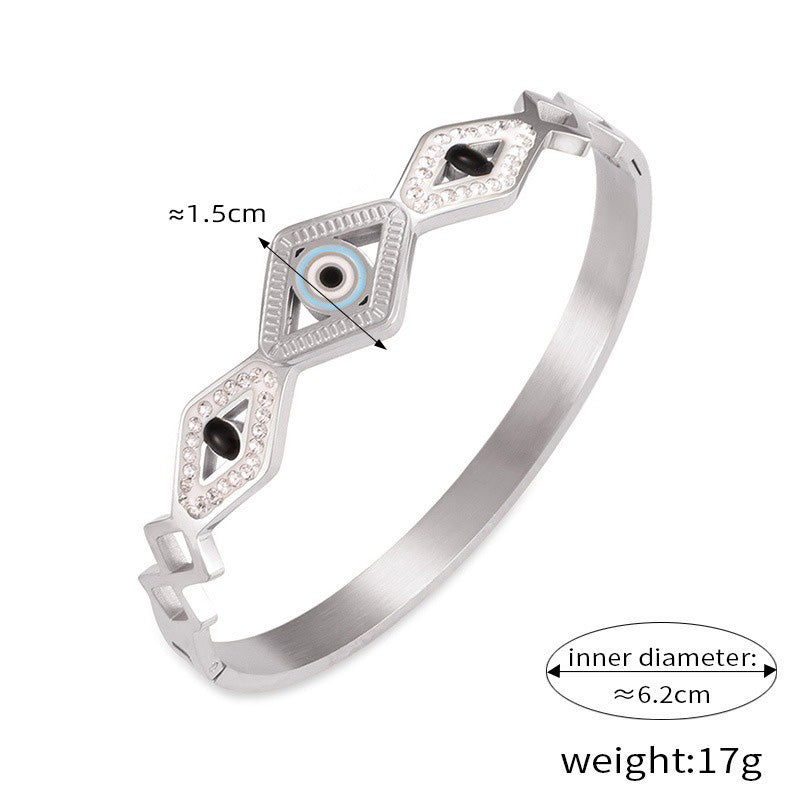 18K gold noble and fashionable devil's eye/tree of life diamond-studded design light luxury style bracelet-Luxore