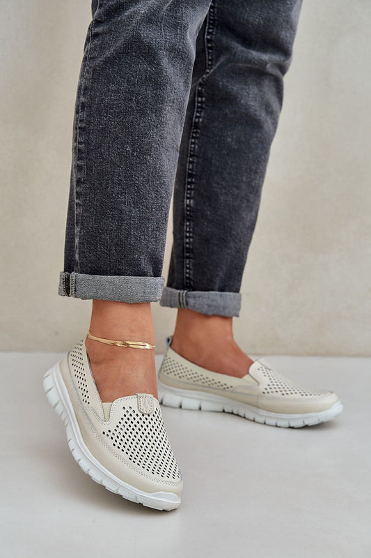Footwear - Women's Lace-Up Natural Leather Moccasins – Elegant Comfort For Everyday Wear