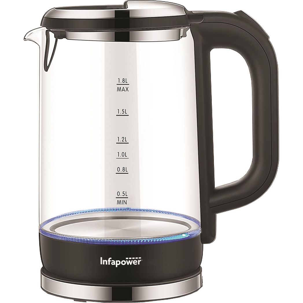 Infapower Glass 1800w 1.7L 360° Cordless Kettle- X507