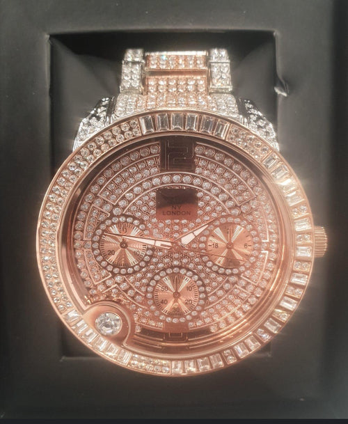 Accessories - NY London Mens Rose/Silver Bling Watch PI-7498