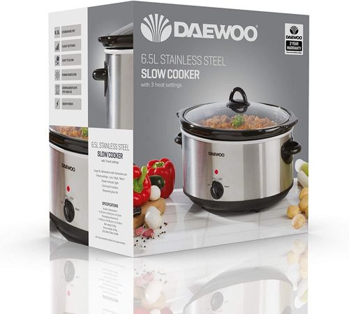 Kitchen Appliances - Daewoo 6.5L Slow Cooker Stainless Steel SDA1788