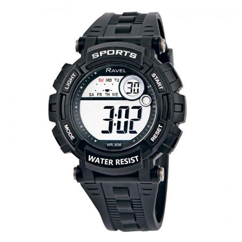 Accessories - Ravel Mens 3ATM Digital Sports Black/Black Watch RDG.14.3