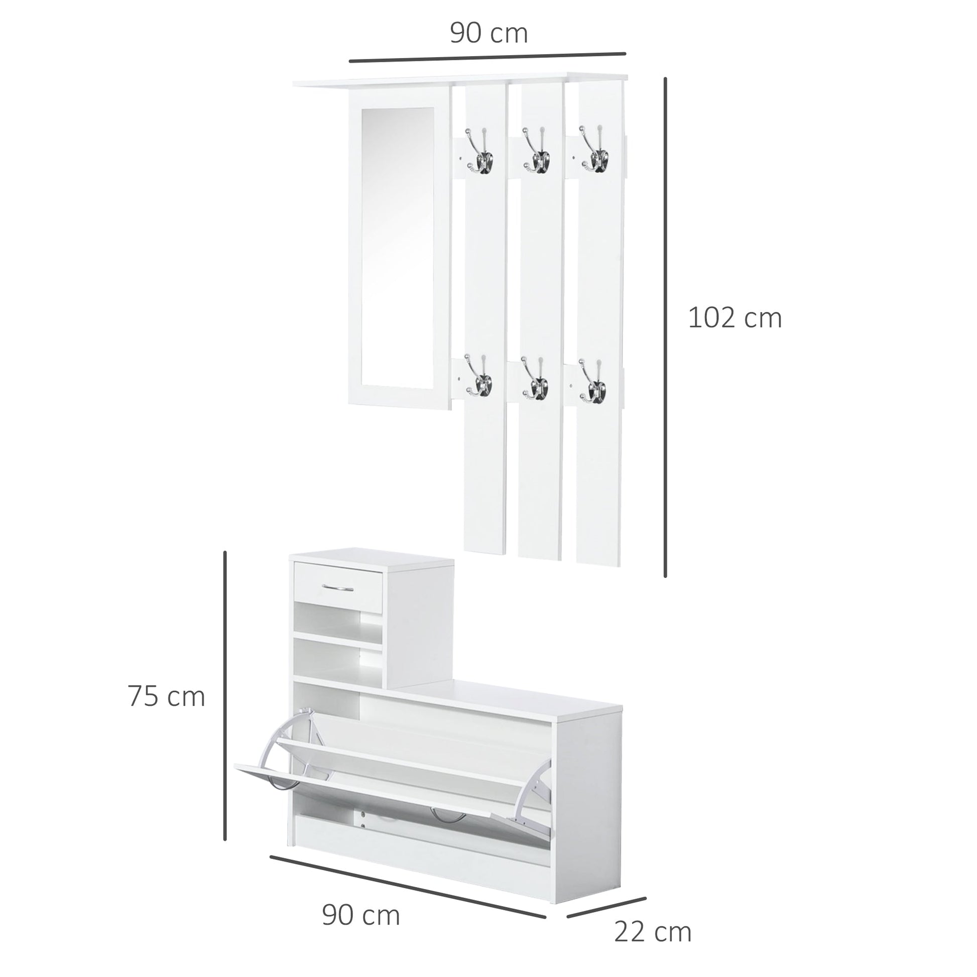 Entryway Furniture Set-White-2